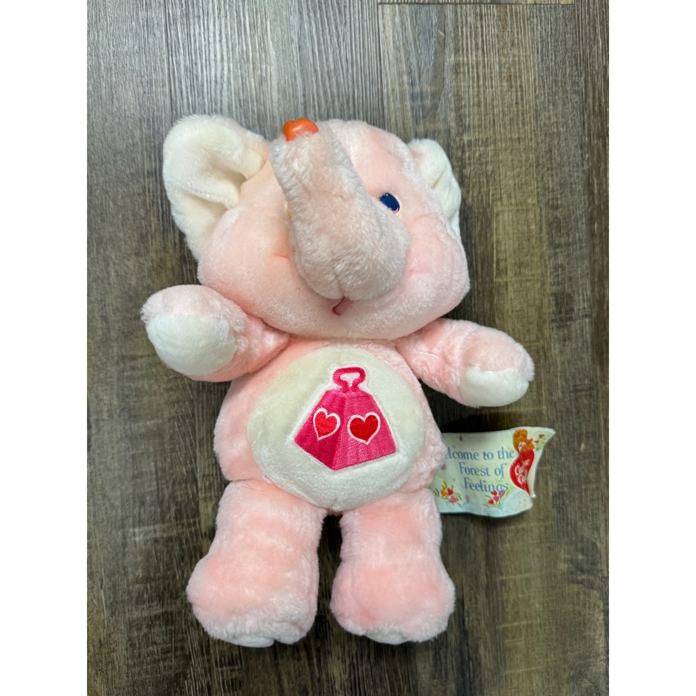 Vintage 1984 Kenner Care Bears Cousins Lotsa Heart Elephant Plush Pink 13" Tag - Picture 11 of 12